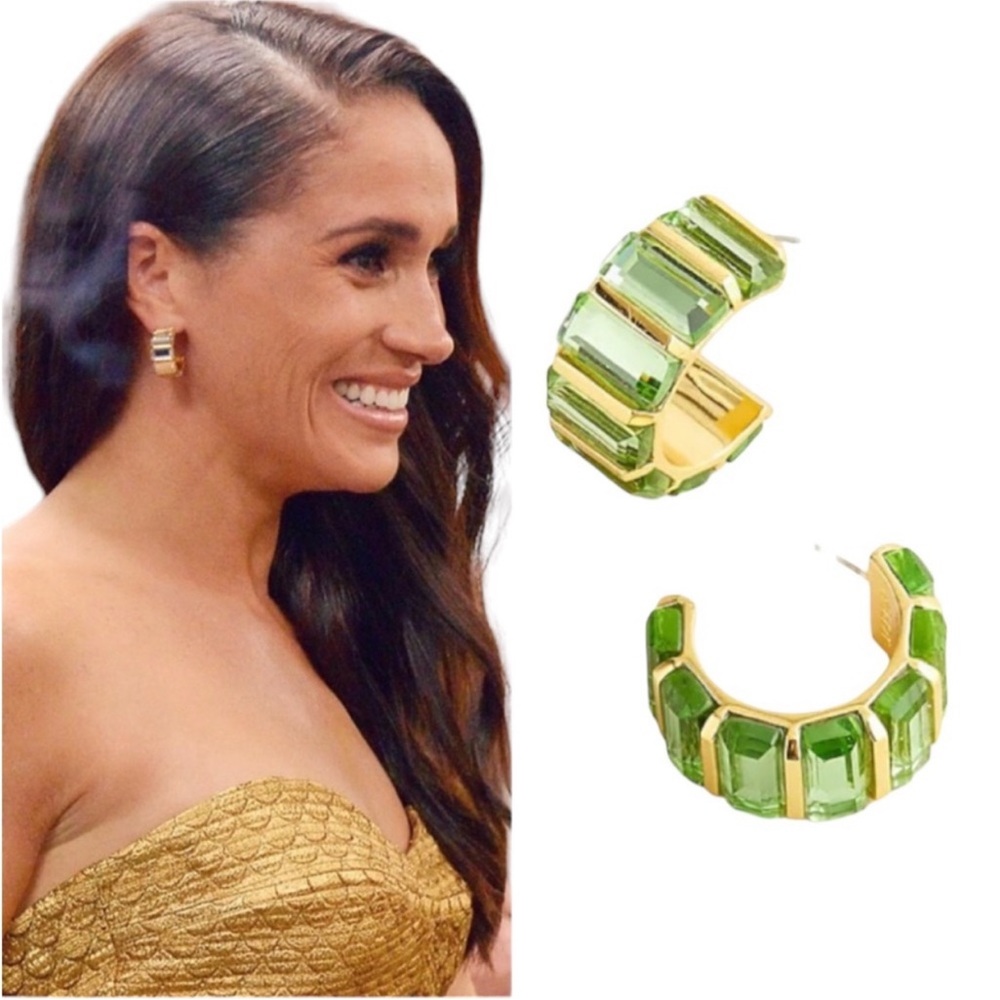 J. Crew Trapezoid Hoop Earrings - Picture 2 of 5